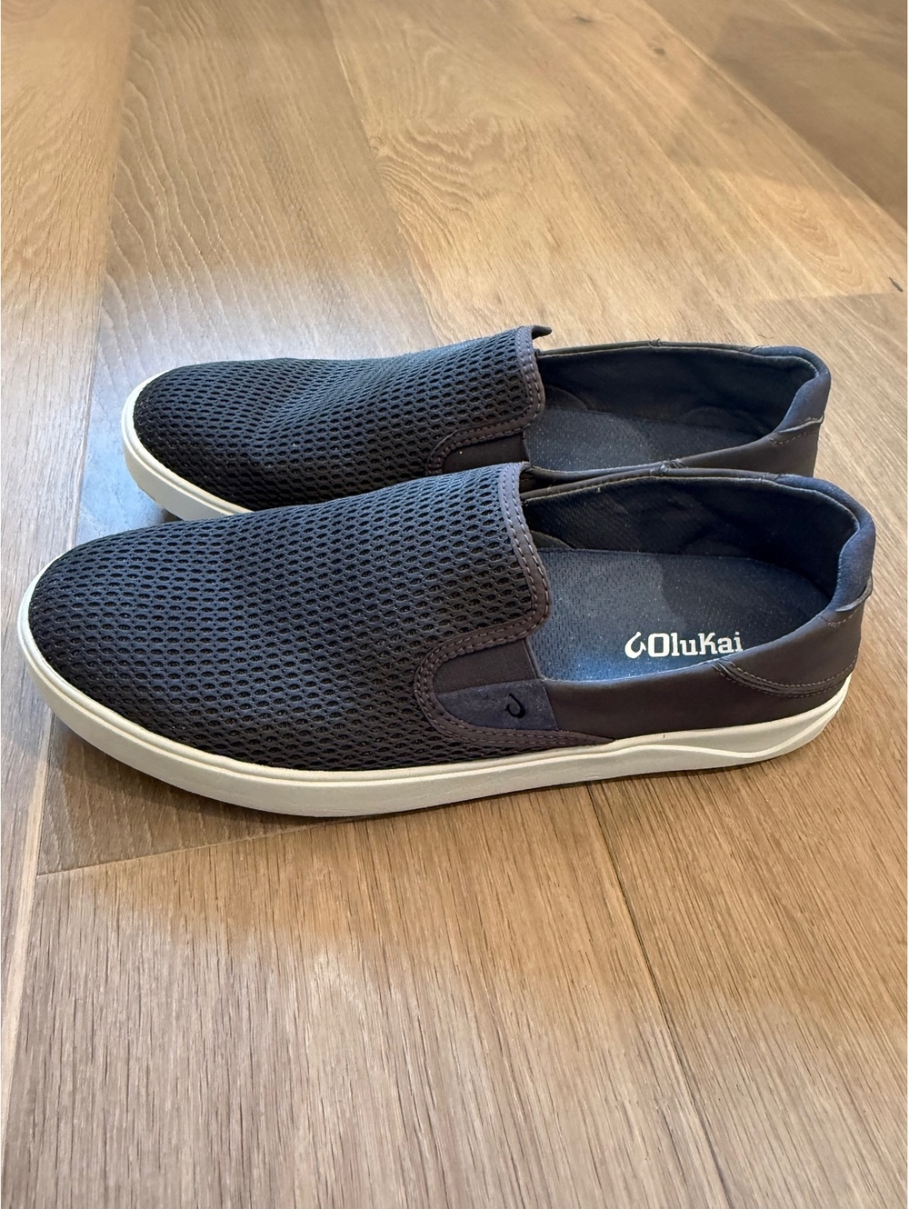 OluKai Lafaih Slip-On Shoes US Men's Size 11.5 Dark Gray Mesh Boat deck shoes